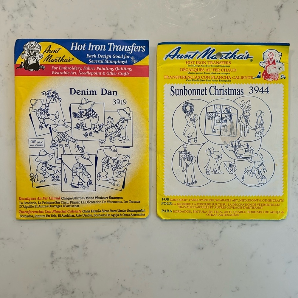 Hot Iron Transfers- Denim Dan 3919 & Sunbonnet Christmas 3944